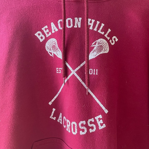 Red Beacon Hills Lacrosse Hoodie - Picture 6 of 6